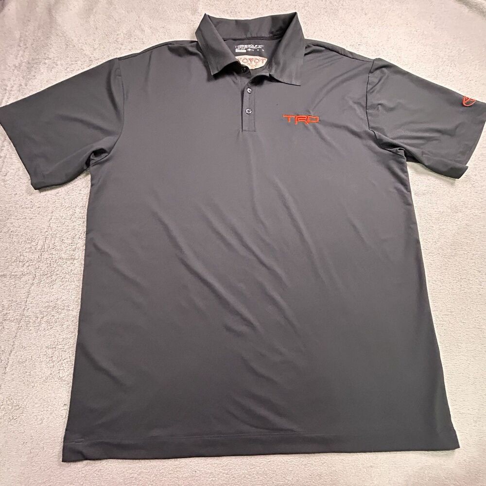Nike Golf Polo Shirt Mens XL Black Toyota Racing TRD Dri-Fit Performance